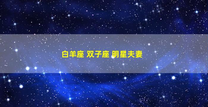 白羊座 双子座 明星夫妻